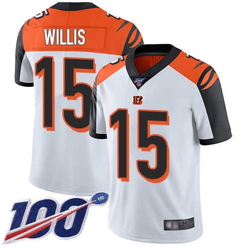 Cincinnati Bengals Limited White Men Damion Willis Road Jersey NFL Footballl #15 100th Season Vapor Untouchable